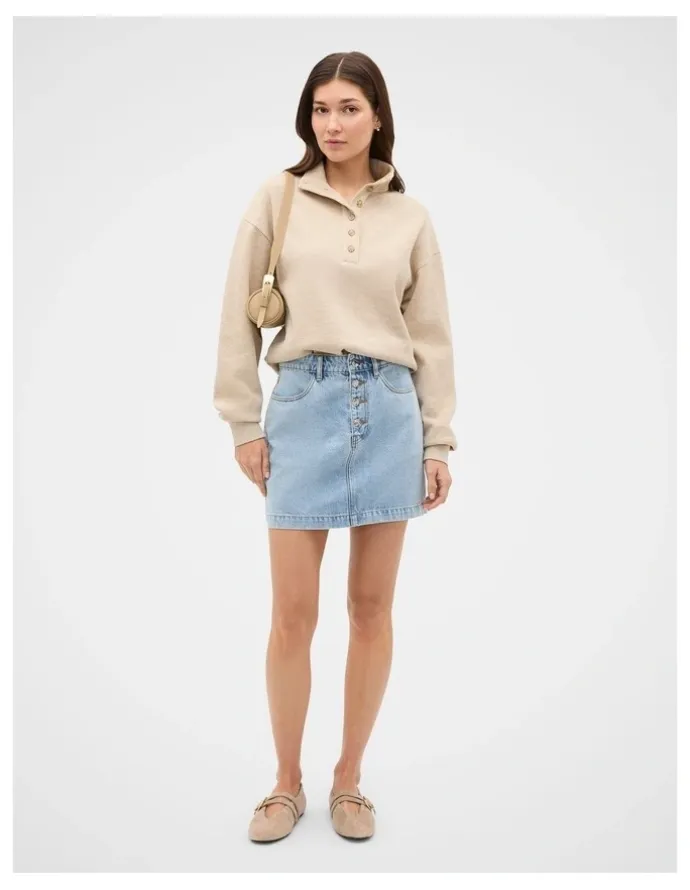 Seed Heritage Denim Mini Button Through Skirt