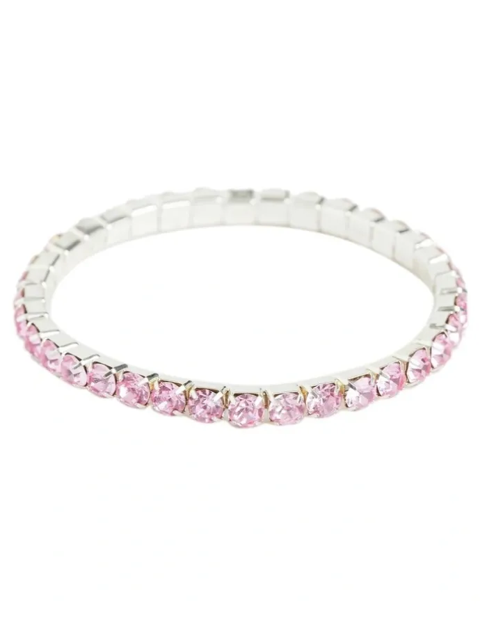Seed Heritage Diamante Stretch Bracelet in Pink