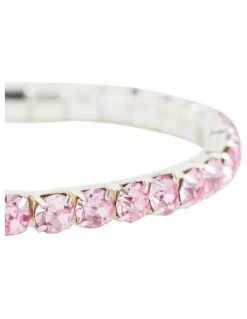 Seed Heritage Diamante Stretch Bracelet in Pink