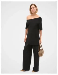 Seed Heritage Easy Wide Leg Pant in Black