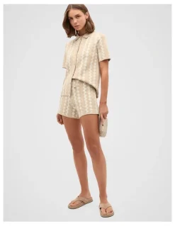 Seed Heritage Jacquard Knit Short in Ecru