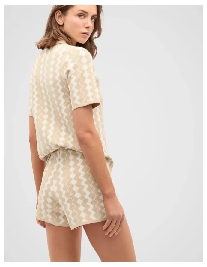 Seed Heritage Jacquard Knit Short in Ecru