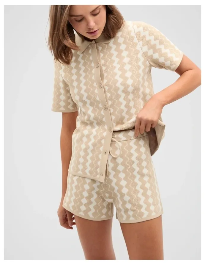 Seed Heritage Jacquard Knit Short in Ecru