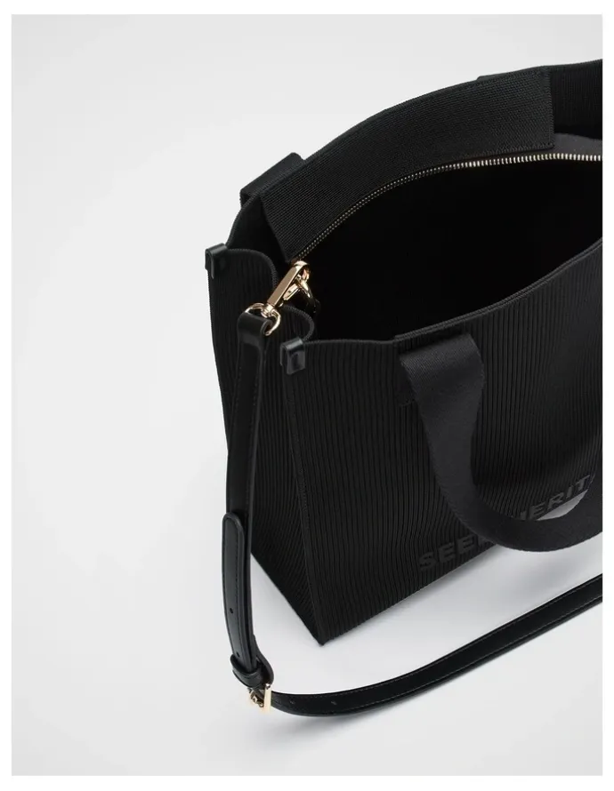 Seed Heritage Knit Tote Bag in Black