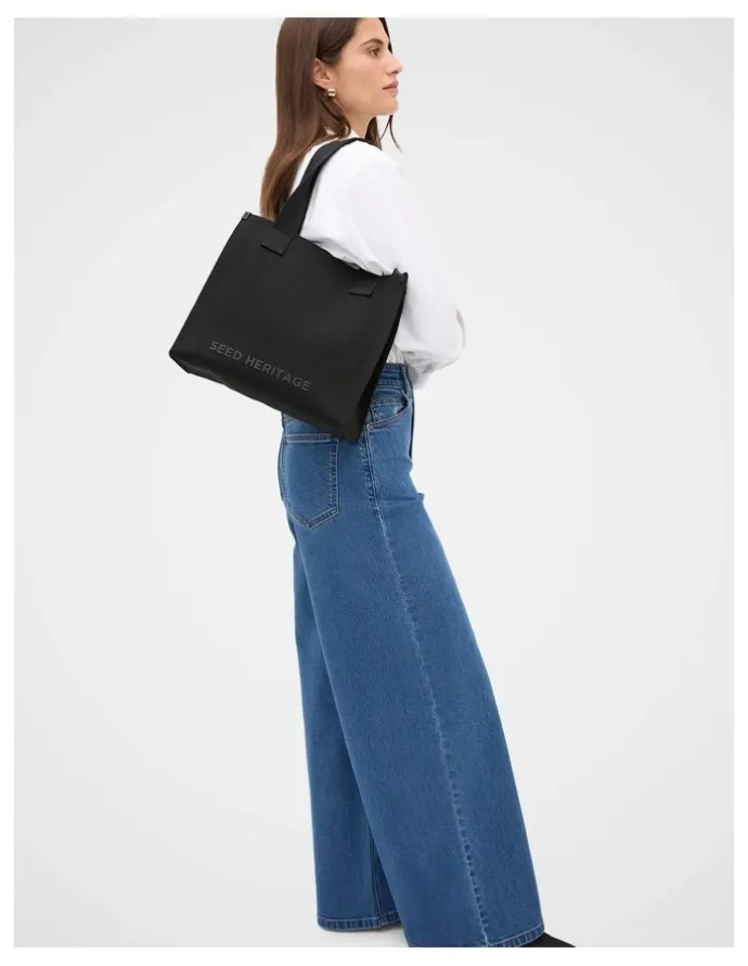 Seed Heritage Knit Tote Bag in Black
