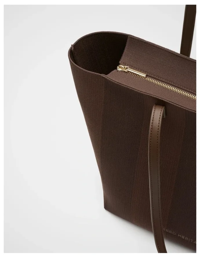Seed Heritage Knitted Carry All Tote in Chestnut