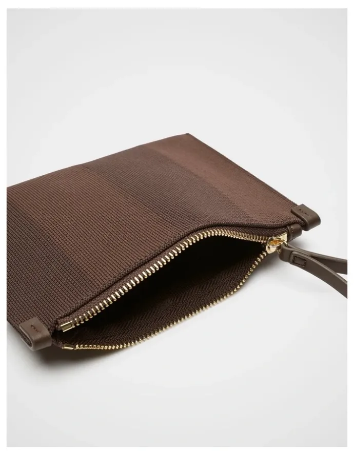 Seed Heritage Knitted Pouch in Chestnut