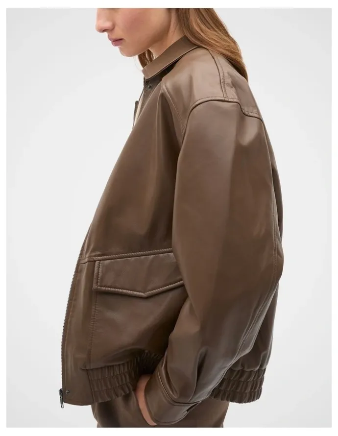 Seed Heritage Leather Bomber Jacket