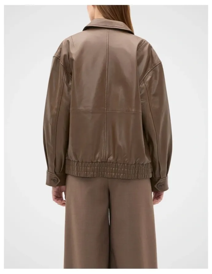 Seed Heritage Leather Bomber Jacket