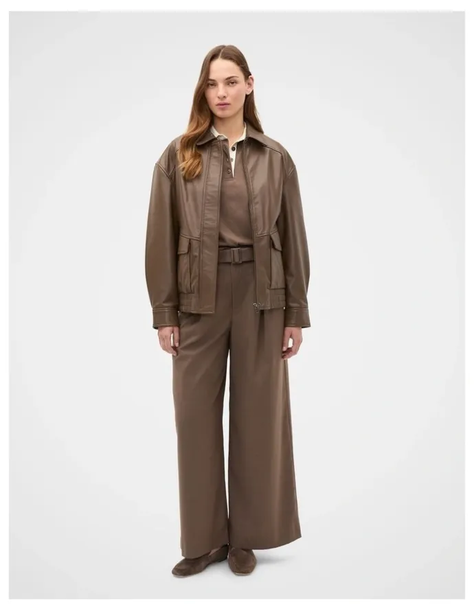 Seed Heritage Leather Bomber Jacket