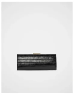 Seed Heritage Leather Box Clutch in Black
