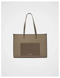 Seed Heritage Leather Detail Carry All Tote in Cocoa