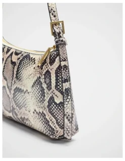 Seed Heritage Leather Shoulder Bag in Snake Print