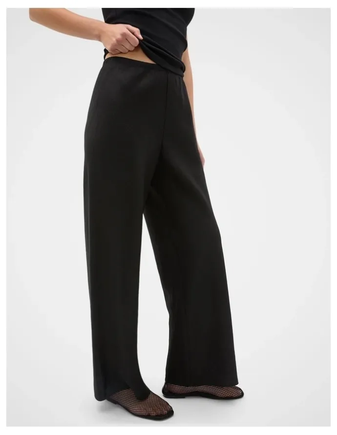 Seed Heritage Linen Easy Wide Leg Pant in Black