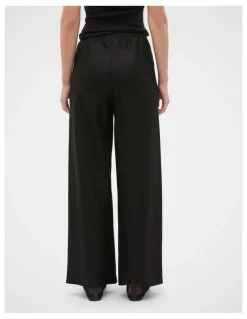Seed Heritage Linen Easy Wide Leg Pant in Black