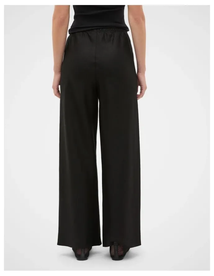 Seed Heritage Linen Easy Wide Leg Pant in Black