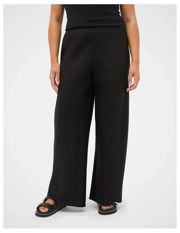 Seed Heritage Linen Easy Wide Leg Pant in Black