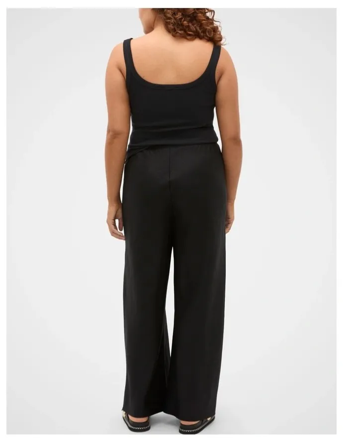 Seed Heritage Linen Easy Wide Leg Pant in Black