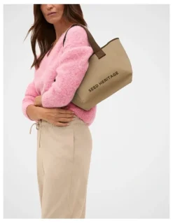 Seed Heritage Logo Knit Mini Tote in Sandstone