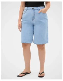Seed Heritage Longline Jean Short in Glacial Blue Wash