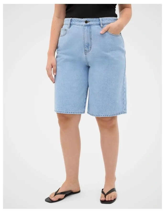 Seed Heritage Longline Jean Short in Glacial Blue Wash