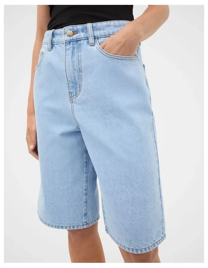 Seed Heritage Longline Jean Short in Glacial Blue Wash