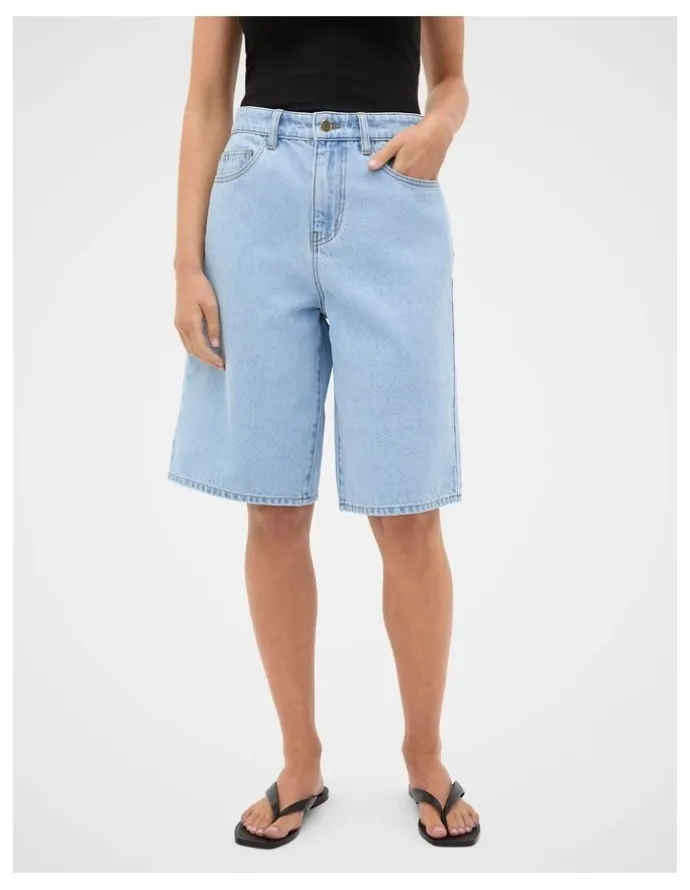Seed Heritage Longline Jean Short in Glacial Blue Wash