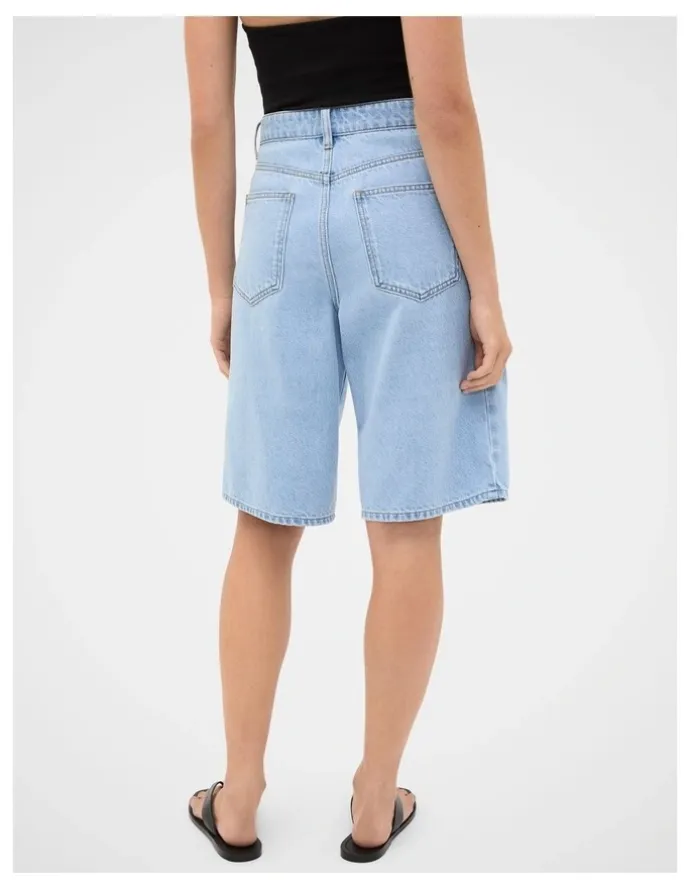 Seed Heritage Longline Jean Short in Glacial Blue Wash