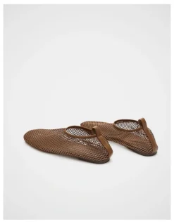 Seed Heritage Luna Mesh Flat in Tan Gold
