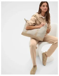 Seed Heritage Packable Travel Tote in Sandstone