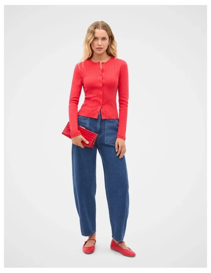 Seed Heritage Pointelle Button Cardigan