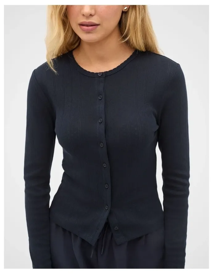 Seed Heritage Pointelle Button Cardigan