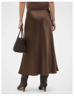 Seed Heritage Satin Midi Skirt