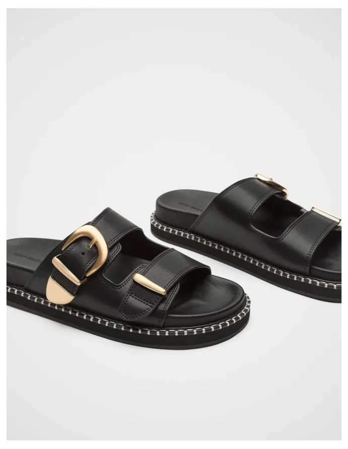 Seed Heritage Sienna Buckle Slide in Black