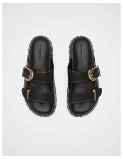 Seed Heritage Sienna Buckle Slide in Black