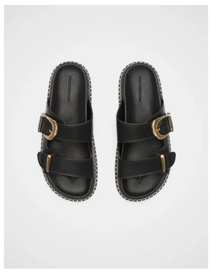 Seed Heritage Sienna Buckle Slide in Black