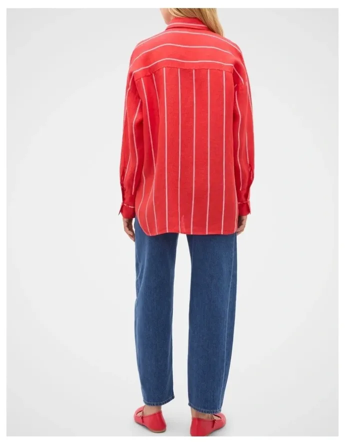 Seed Heritage Stripe Linen Oversized Shirt