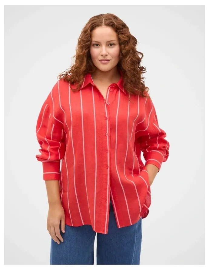 Seed Heritage Stripe Linen Oversized Shirt