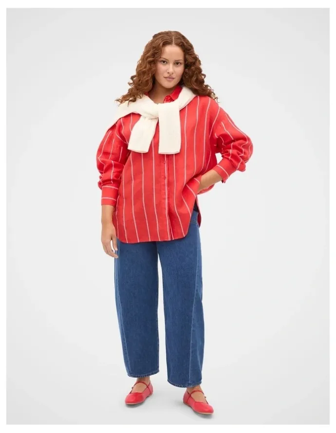 Seed Heritage Stripe Linen Oversized Shirt