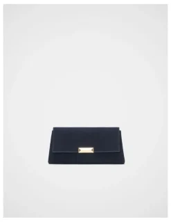 Seed Heritage Suede Clutch in Twilight Blue