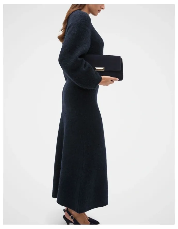 Seed Heritage Suede Clutch in Twilight Blue