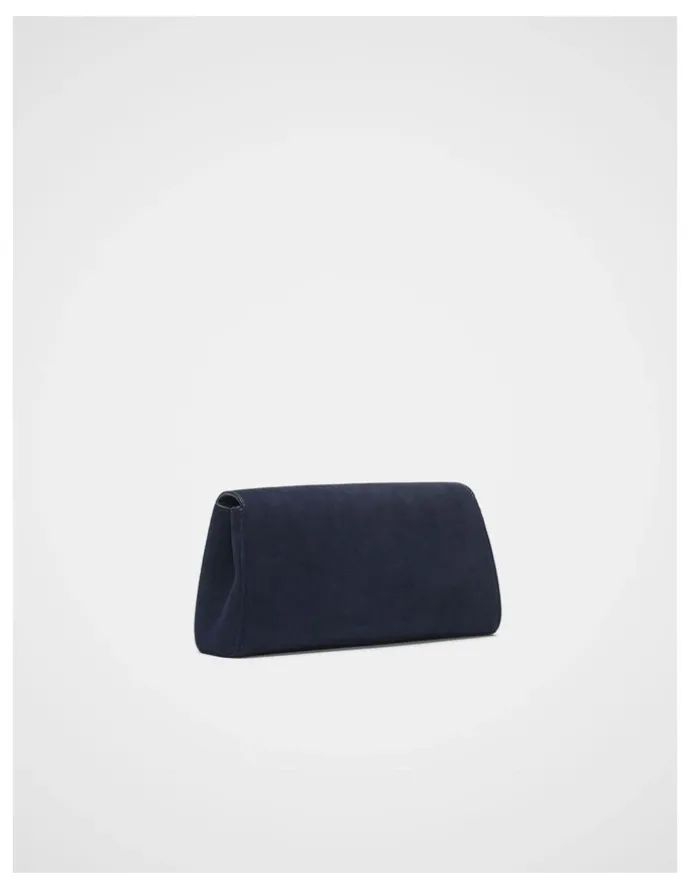 Seed Heritage Suede Clutch in Twilight Blue