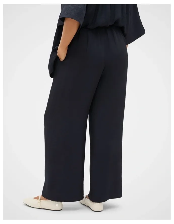 Seed Heritage Textured Satin Easy Wide Leg Pant