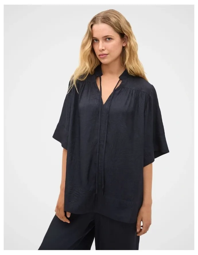 Seed Heritage Textured Satin Blouse