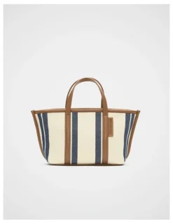 Seed Heritage Trim Detail Stripe Mini Tote in Twilight Blue
