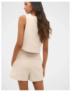 Seed Heritage Twill High Waist Short in Ecru