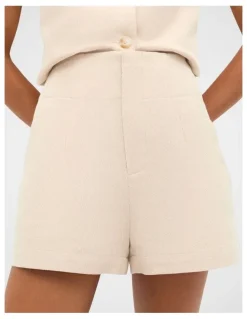 Seed Heritage Twill High Waist Short in Ecru