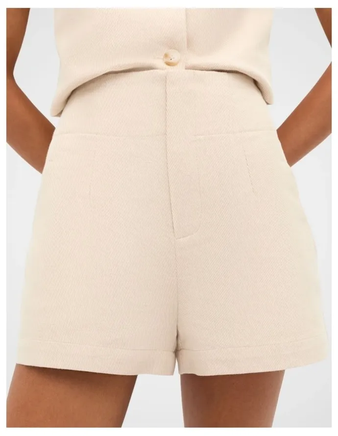 Seed Heritage Twill High Waist Short in Ecru