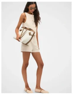 Seed Heritage Twill High Waist Short in Ecru