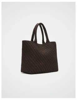 Seed Heritage Woven Textured East West Tote in Coffee Bean